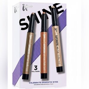 BNIB it Cosmetics Set of Three Full Sized Superhero Shadow Sticks